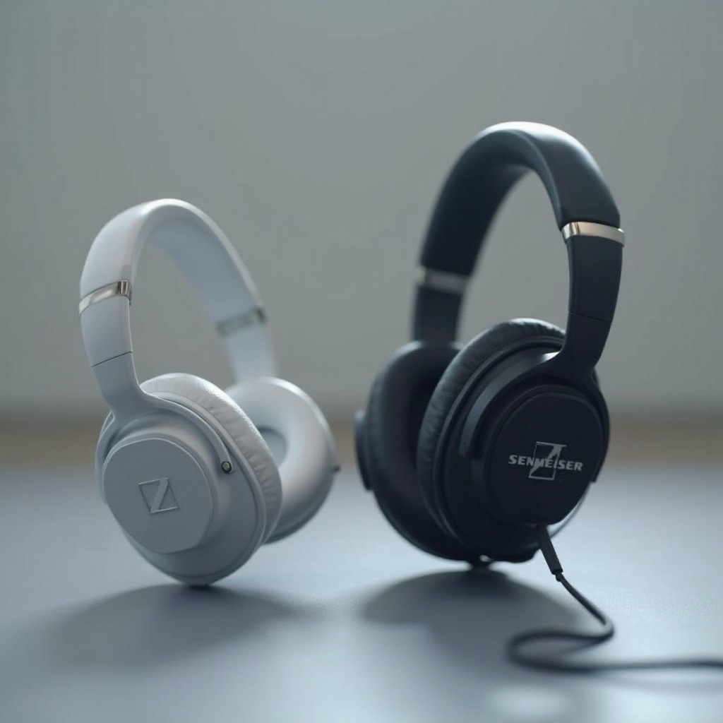 تبدو سماعات airpods مسطحة مقارنة بسماعات Sennheiser